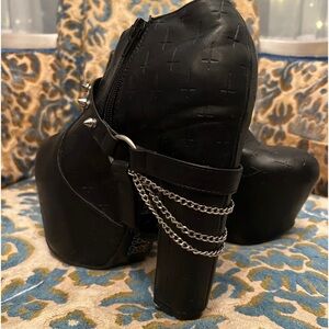Vintage Misfits Goth Booties with detachable heel chains